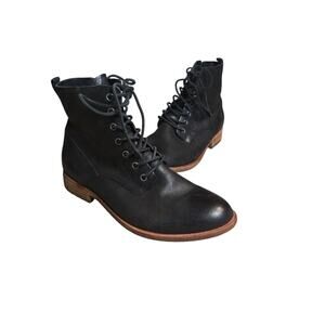 kork-ease violeta combat bootie ankle lace up black leather grunge 7